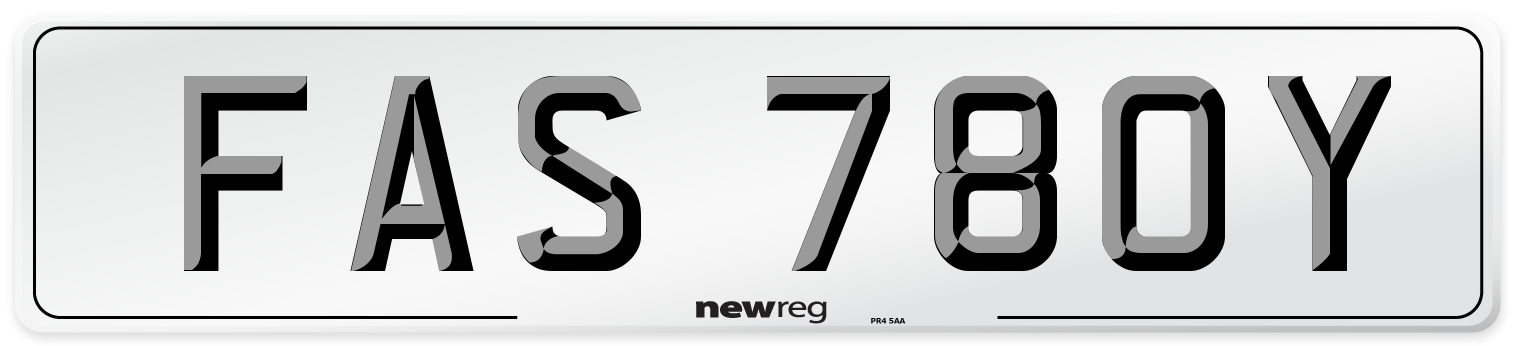 FAS 780Y Number Plate from New Reg